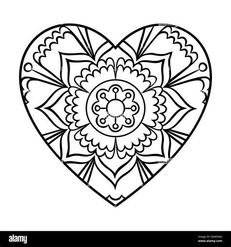 Doodle Heart Mandala Stock Vector Image And Art Alamy
