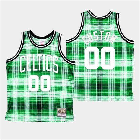 Mens Boston Celtics 00 Custom Green Mitchell And Ness Hardwood Classics