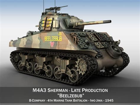 M4a3 Sherman Beelzebub 3d Model Tamiya Model Kits Tanks Military