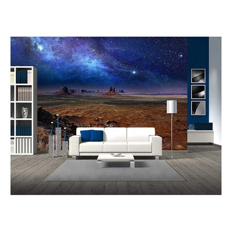 Wall26 Starry Night Sky Over The Monument Valley Removable Wall Mural