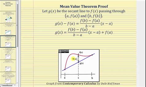 Proof of the Mean Value Theorem - YouTube