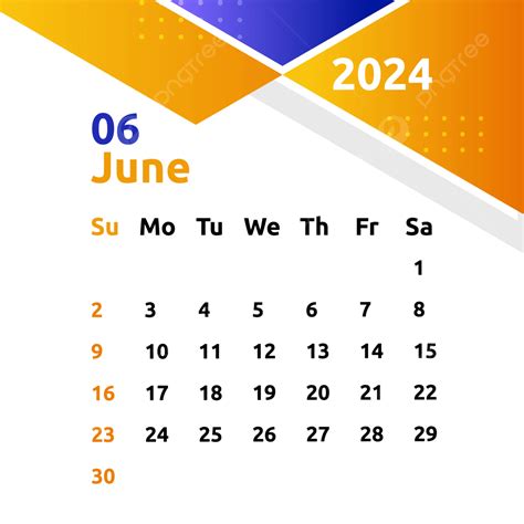 Dise O De Calendario De Junio De Vector Png Calendario Junio
