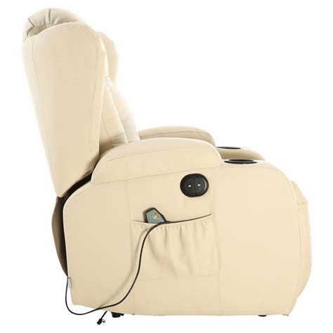 Caesar Leather Electric Recliner Armchair In Cream Intoto7 Menswear