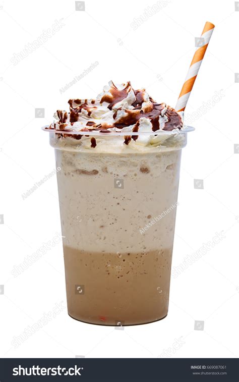 Cappuccino Whipped Cream Syrup Take Away Stock Photo 669087061