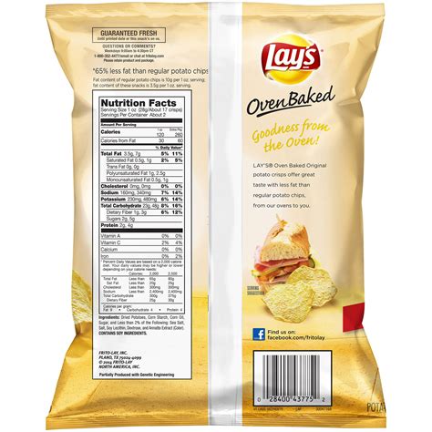 Nutrition Information For Baked Lays Potato Chips Blog Dandk