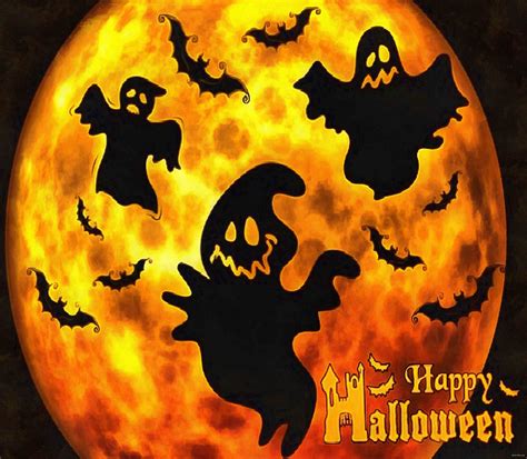Ghost Spooky Happy Halloween Holiday Moon Happy Halloveen Castle