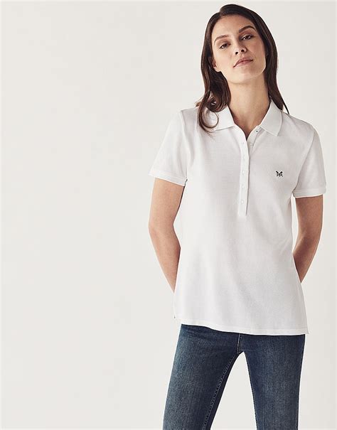 Womens Classic Polo In Optic White From Crew Clothing