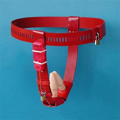 Vibrator Anal Vagina Plug T Type Adjustable Female Chastity Belt With
