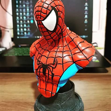 Spiderman Mavel Bust 3d Model Pripravljen Za Tiskanje Stl