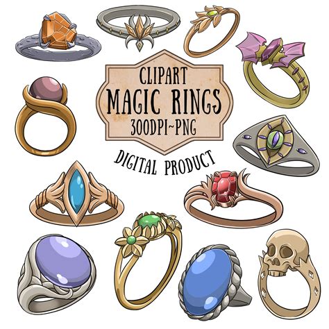 Clipart Magic Rings Printable Jewelry Scrapbooking Magic Items