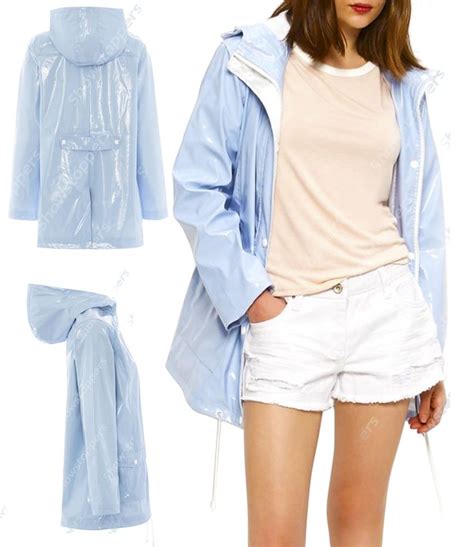 New Waterproof Festival Mac Ladies Pvc Raincoat Womens Jacket Size 8 10