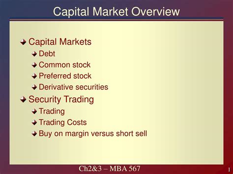 Ppt Capital Market Overview Powerpoint Presentation Free Download
