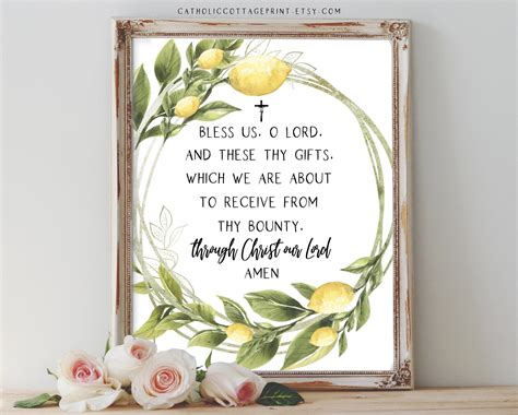 Catholic Blessingprayer Before Meals Bless Us O Lord Etsy