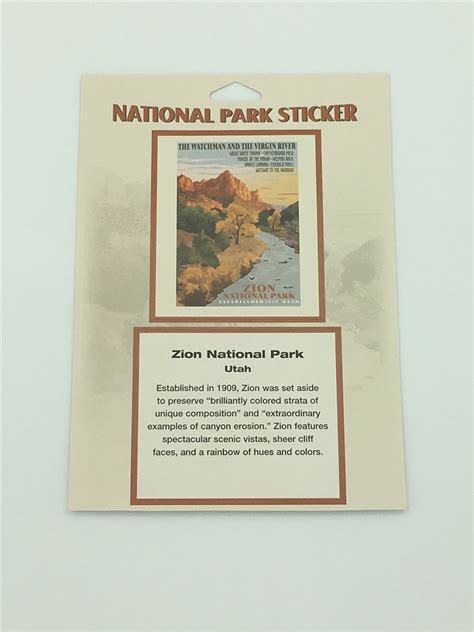 Zion National Park Retro Ranger Passport Sticker