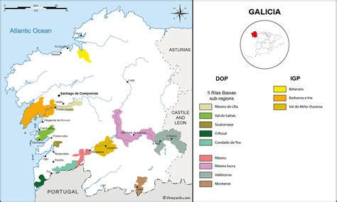 Galicia Map Of Vineyards Wine Regions
