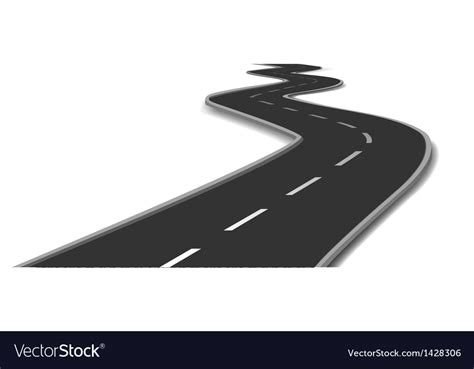 Curved Road Royalty Free Vector Image Vectorstock