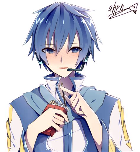 Creds Nauhah On Pixiv Kaito Vocaloid Kaito Blue Hair Anime Boy