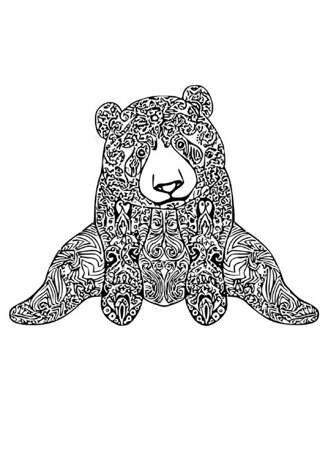 Mandala Bear Coloring Page Sheet 3 Download Print Now