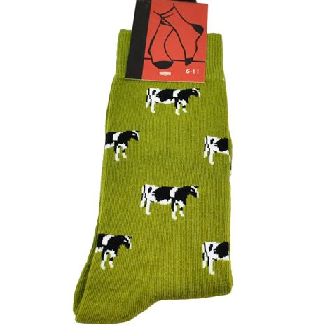 cows on green men s novelty socks from ties planet uk