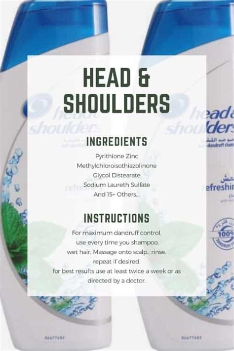 Head And Shoulders Ingredients Complete List Explained