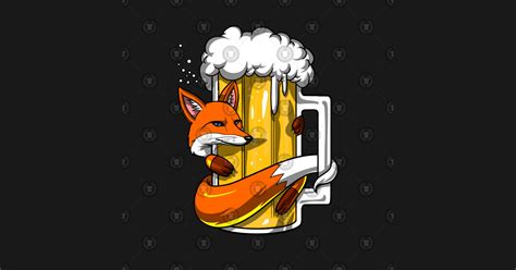 Funny Fox Beer Drinking Party Fox Beer Sticker Teepublic