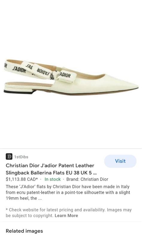 Christian Dior Jadior Leather Slingback Ballerina Flat Womens
