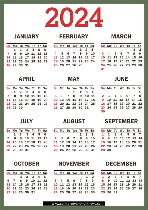 Central Government Holiday Calendar In India 2024 Central Government