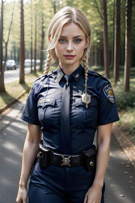 A Woman Police Officer Is Standing In The Street With Her Hand On Her Hip And Looking At The Camera