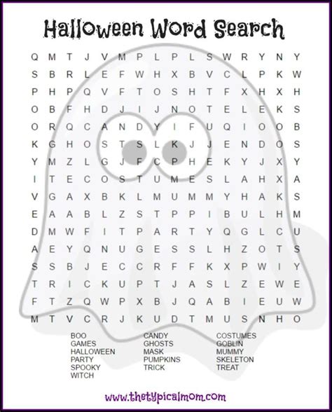Halloween Word Search Printable · The Typical Mom