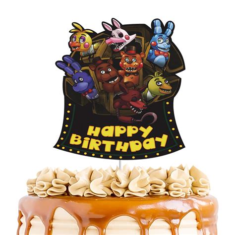 Five Nights At Freddy S Cake Topper Happy Birthday Cake Topper Video Game Party Decorations