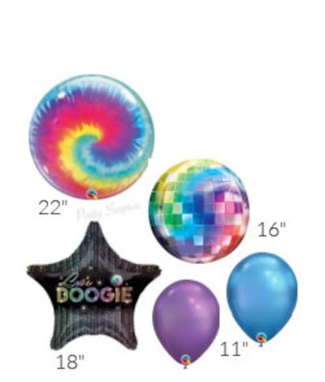 Tie Dye Balloons Disco Party Tie Dye Bubble Balloons 60s 70s Party