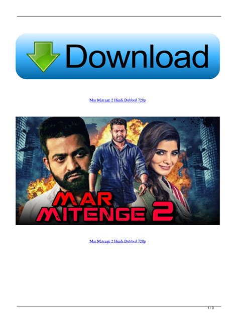 Mar Mitenge 2 Hindi Dubbed 720p Pdf Pdf Cinema Of India