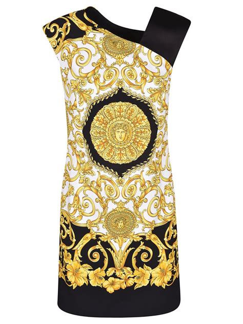 Versace Versace Barocco Print Dress Blackgold 10842373 Italist