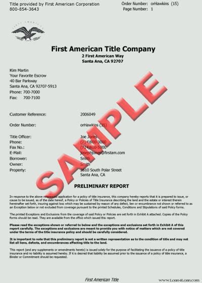 Title Of Property Free Printable Documents