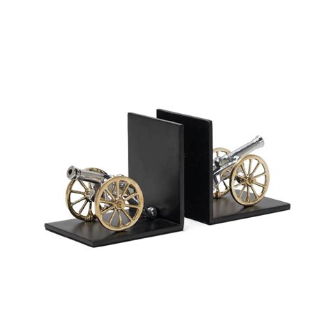 Cannon Bookends Brass And Cast Iron Artillery Rustic Deco Incorporated
