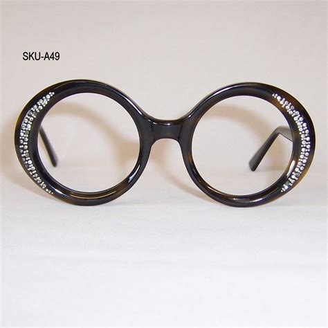 1960s Rhinestone Round Eye Frame Dead Mens Spex