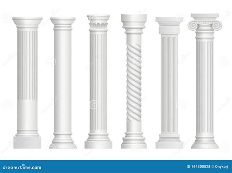 Antique Pillars Greek Historical Rome Classic Columns Vector Realistic