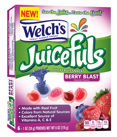 Welchs Juicefuls Berry Blast Juicy Fruit Snacks 1 Oz 6 Count