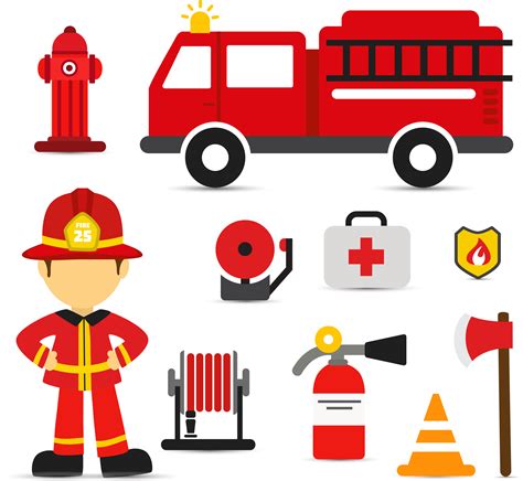 Firefighter Fire Engine Euclidean Vector Fire Truck Svg Full Size Png Clipart Images Download