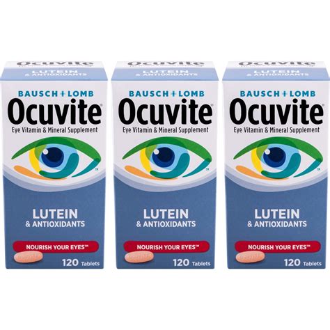 3 Pack Bausch And Lomb Ocuvite Eye Vitamin And Mineral Supplement With