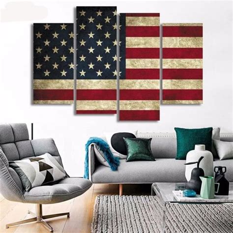 4 panel framed american flag canvas wall art framed american flag wall canvas american flag