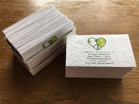 Eco Friendly Business Card From Handmade Recycled Paper Etsy