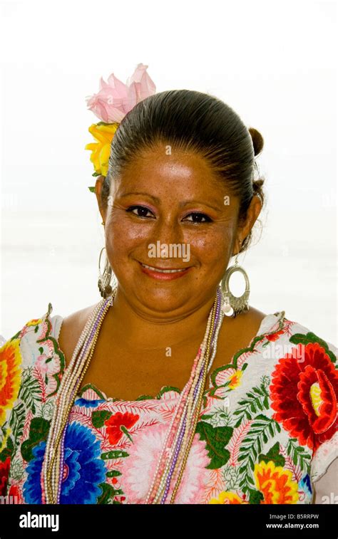 Belize City Fort Street Tourism Village Woman Wears Folkloric Traditional Belizean Clothing
