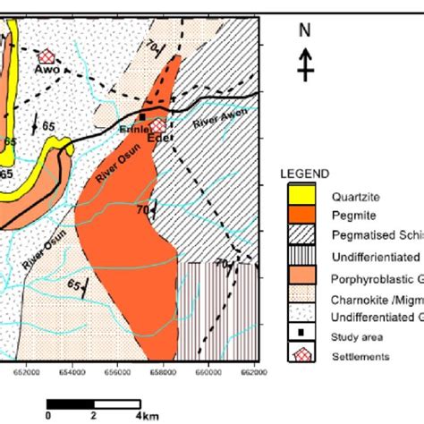 Location Map Of The Study Area Showing Drainage Pattern Erinle