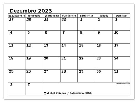 Calendário Dezembro 2023 501 Michel Zbinden Pt