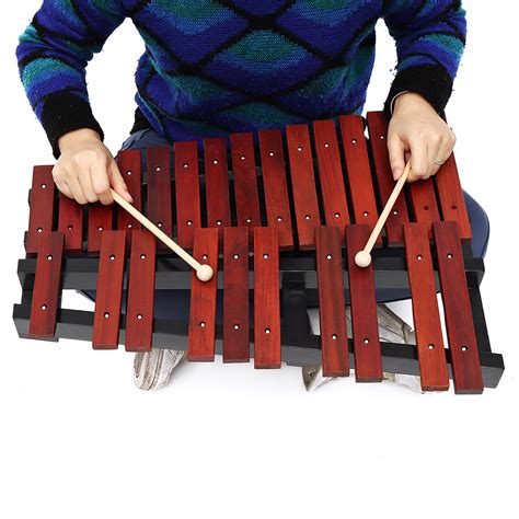 25 Notes Wooden Xylophone Percussion Educational T With 2 Mallets