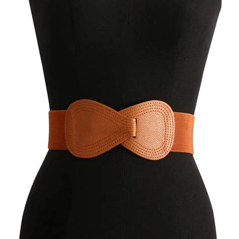 1pc women belts leather girdle women waist belts stretch wide waistband elastic hook bowknot