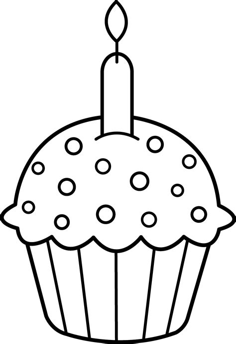 Coloriage Brithday Cake Cool Birthday Cupcake Coloring Page D