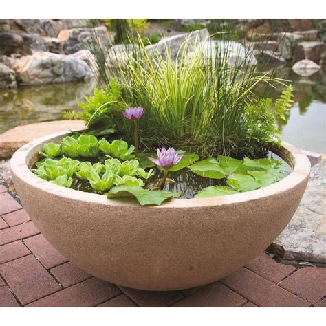 The pond measures 16 inches wide and includes fountain pump and plumbing. Aquascape Patio Pond Kit - Aquascape Ideas