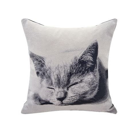 Danya B Sleeping Cat Printed Decorative Pillow Ak365d The Home Depot